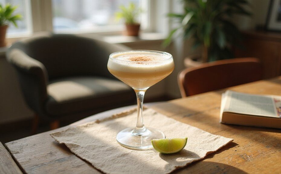 cocktail with layered ingredients