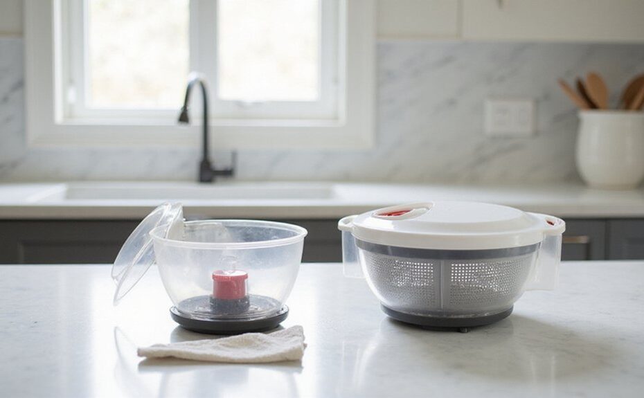 disassemble salad spinner safely